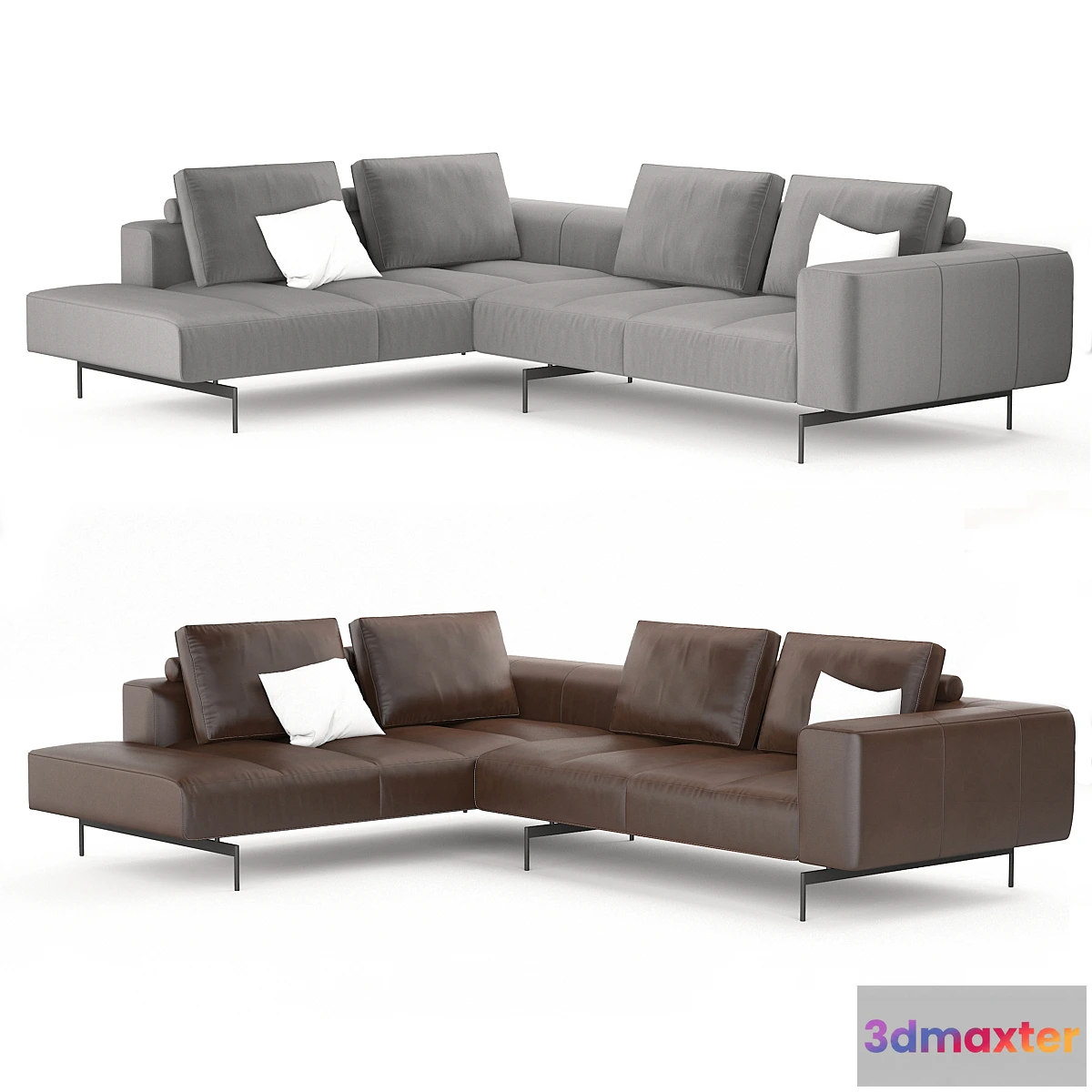 1435054 - BoConcept Amsterdam corner sofa with lounging unit 3D Max