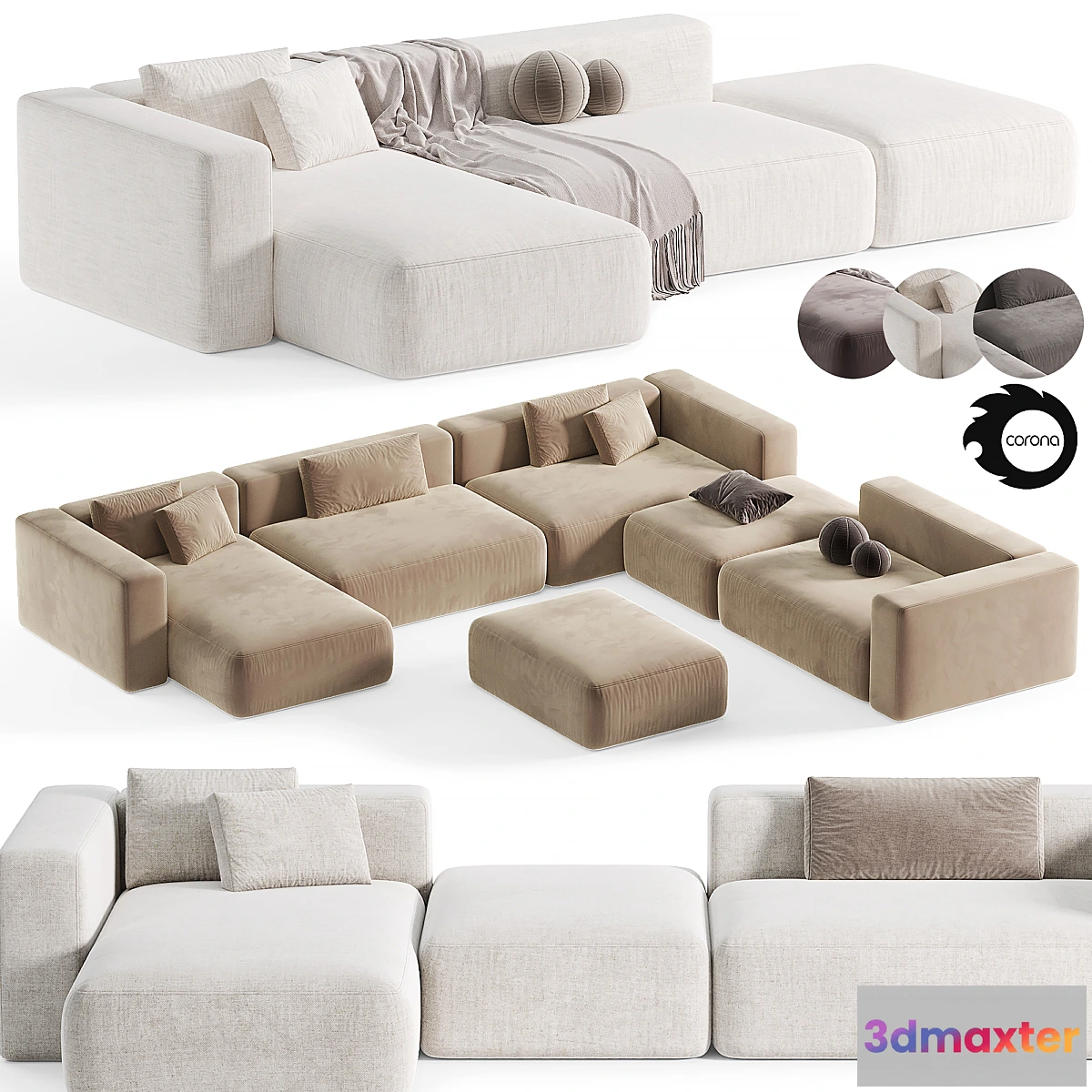 1435528 - Bari Sofa Modular Sofa modern By Costabella 3D Max