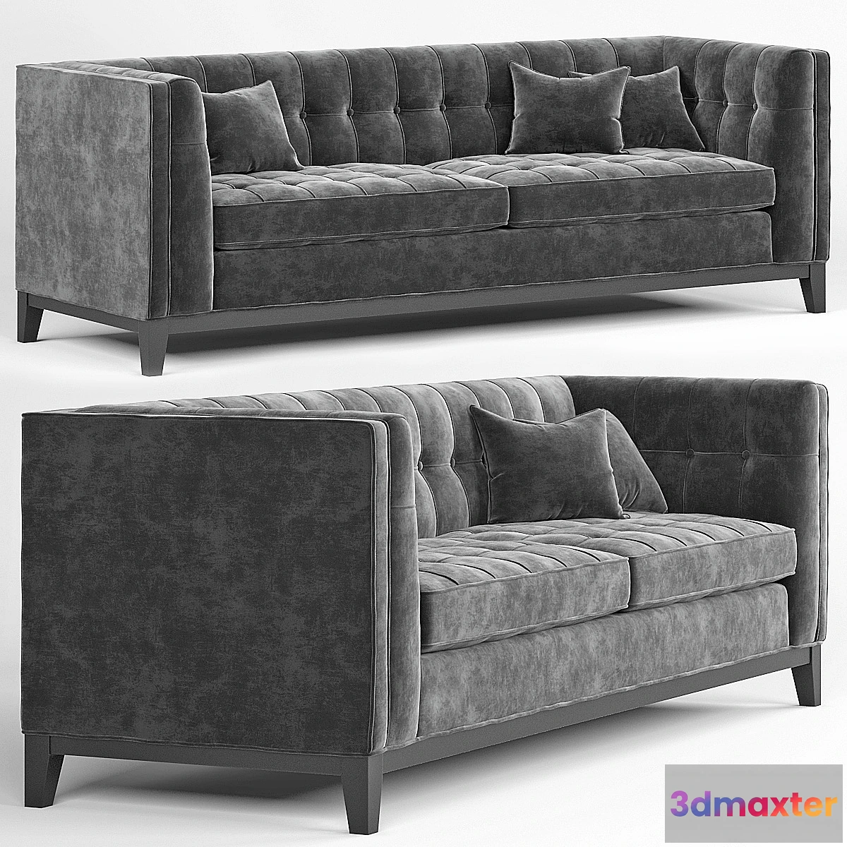 1435550 - Eichholtz Aldgate Modern Classic Black Velvet Modular Sofa 3D Max