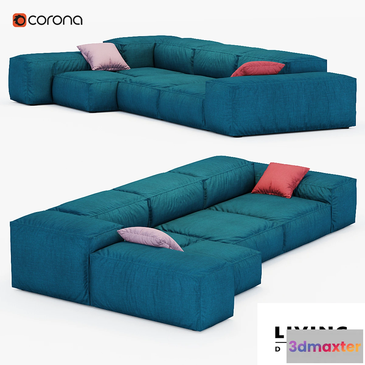 1437050 - Sofa Extrasoft Living Divani 3D Max