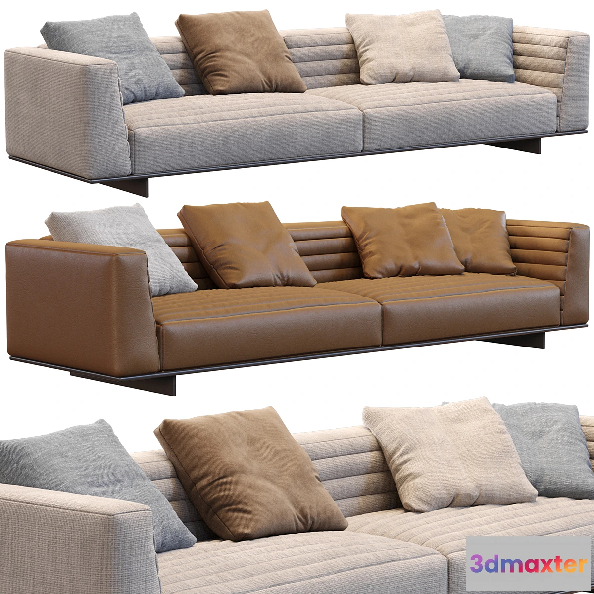 1438496 - Sofa Roger By Minotti 3D Max
