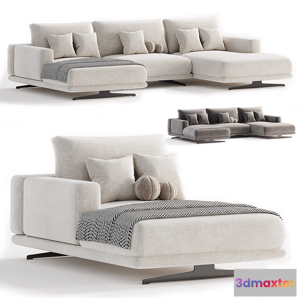 1441668 - Zillis 3 seat corner Sofa 3D Max