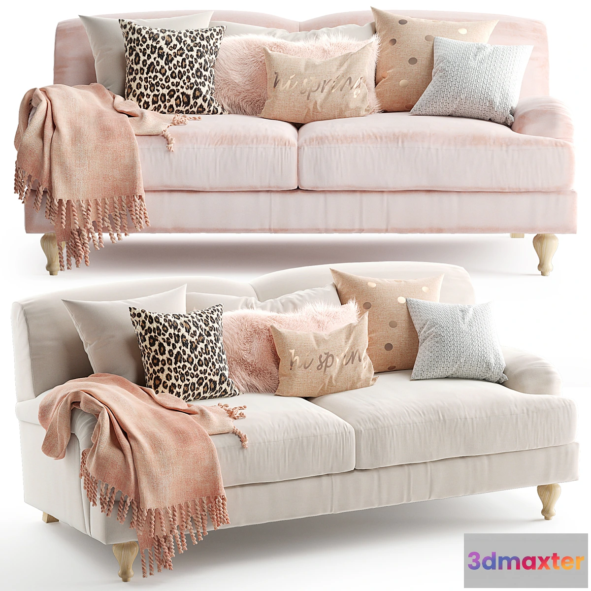 1444176 - Rose Fabric Sofa 2 seater 3D Max