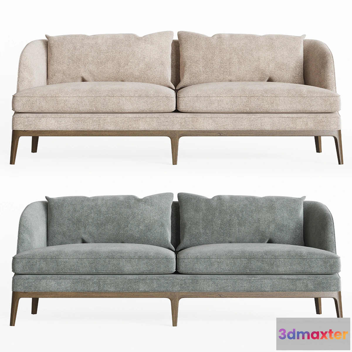 1444184 - Crate & Barrel Seychelles Wood Trim Sofa 3D Max