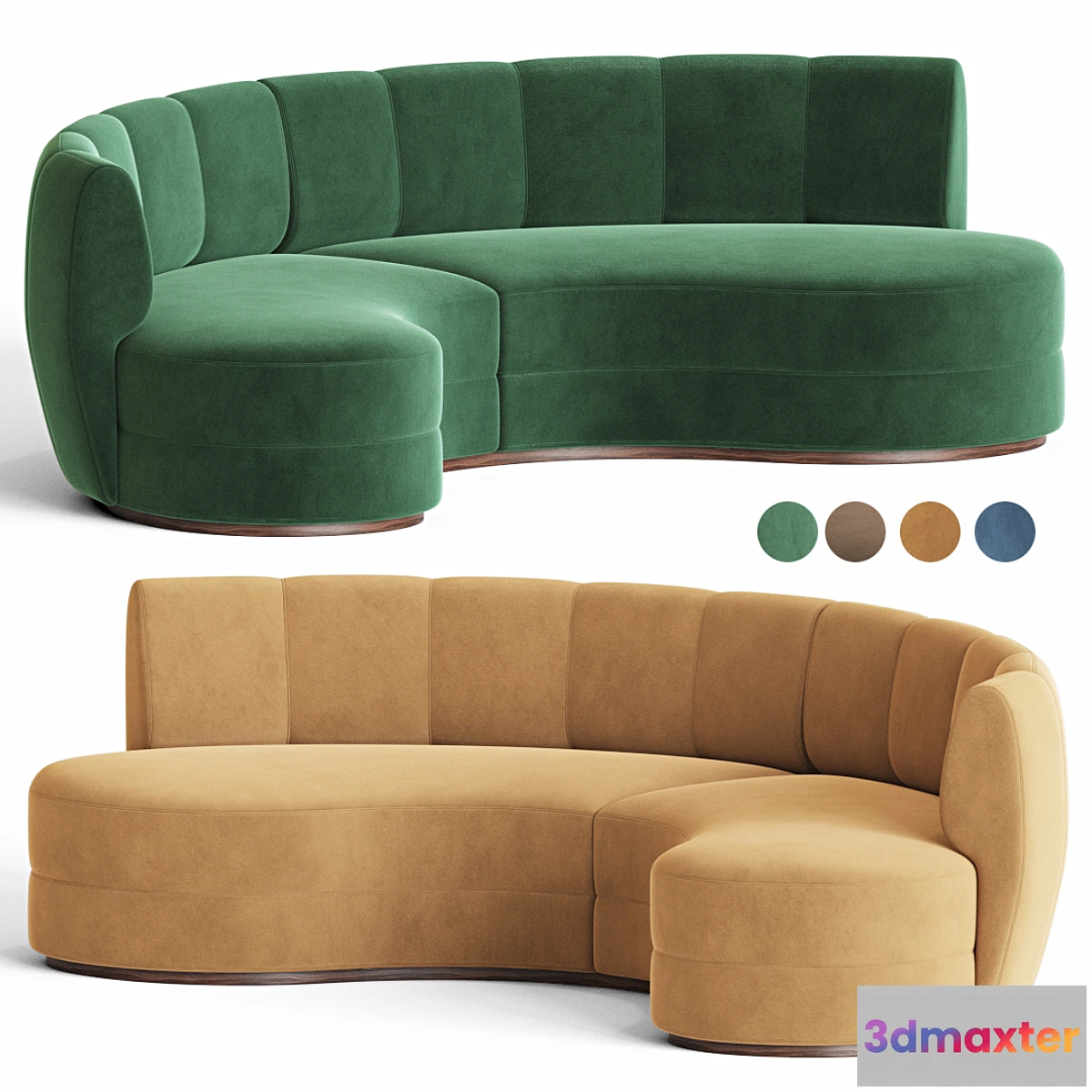 1444900 - Contemporary curved velvet sofa 3D Max