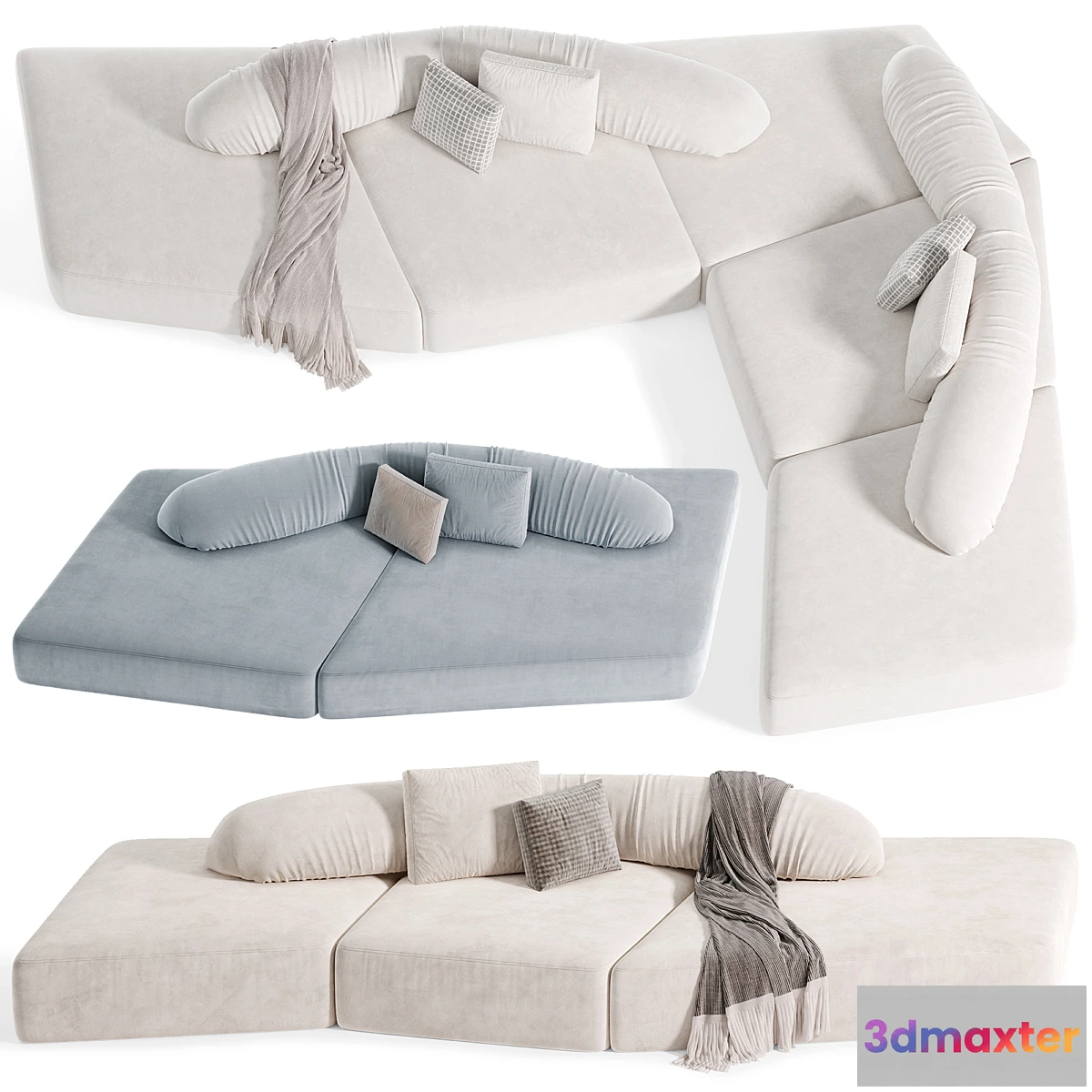 1445010 - HELEN Modular Sofa On The Rocks EDRA By Artipieces 3D Max