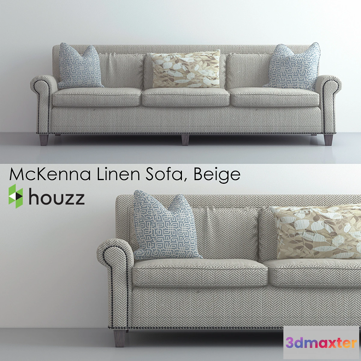 1446540 - Houzz McKenna Linen Sofa 3D Max