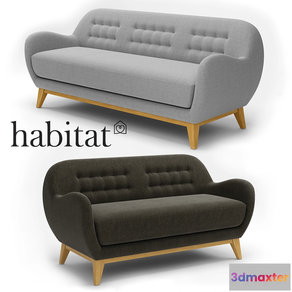1446854 - sofa Habitat Collection Balthasar Fabric 3D Max