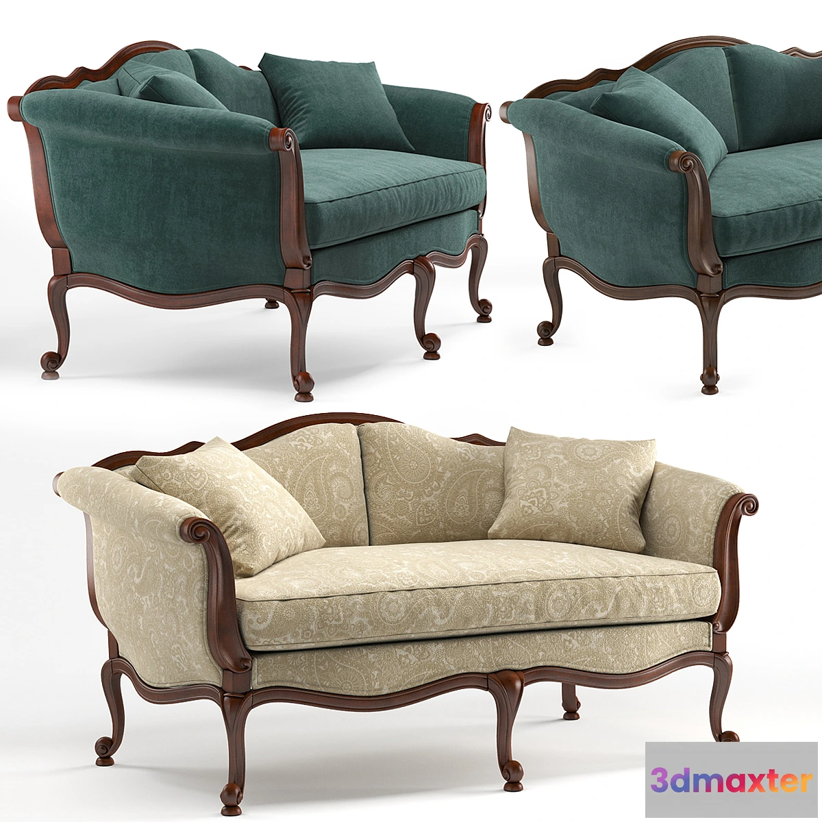 1446868 - Evette Settee sofa by Ethan Allen 3D Max