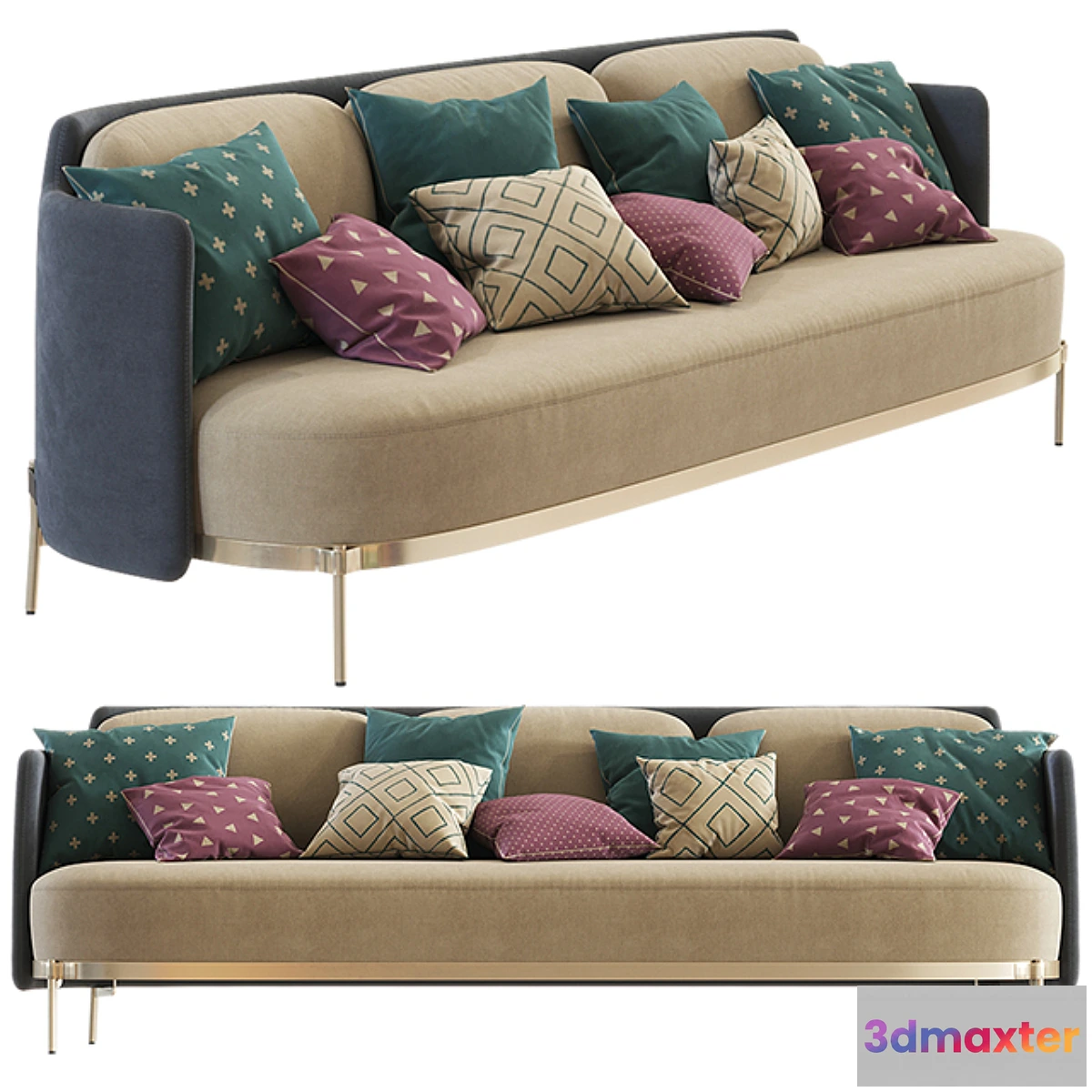 1447314 - Minotti Tape Sofa (three seats) 3D Max