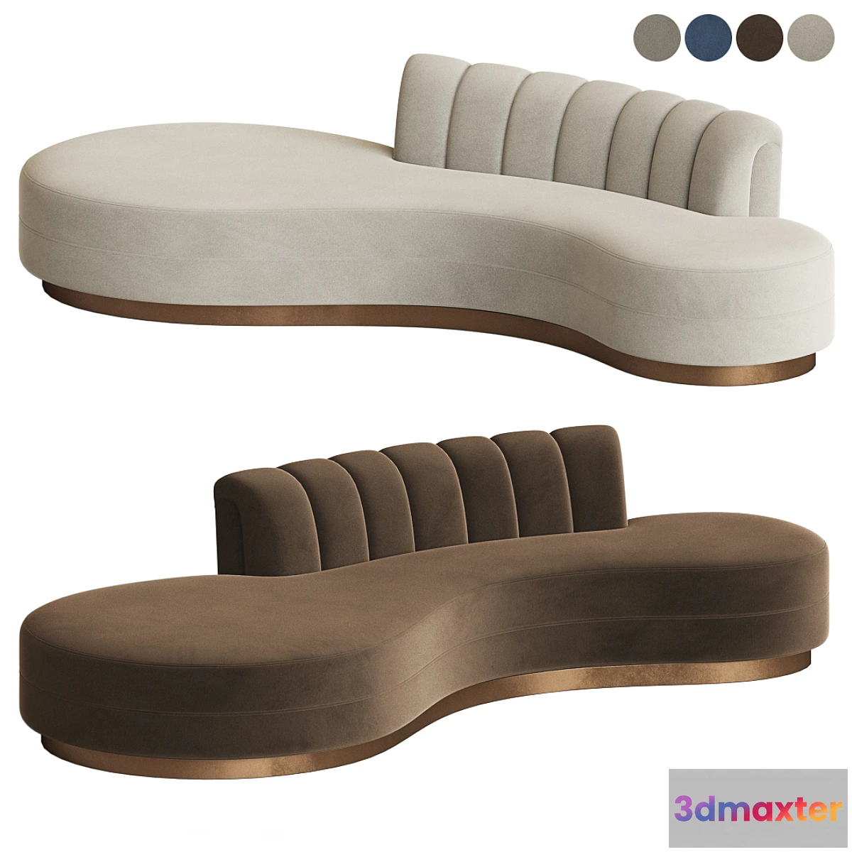 1447780 - Haute House Layla Chanel Tufted Curved Sofa 3D Max