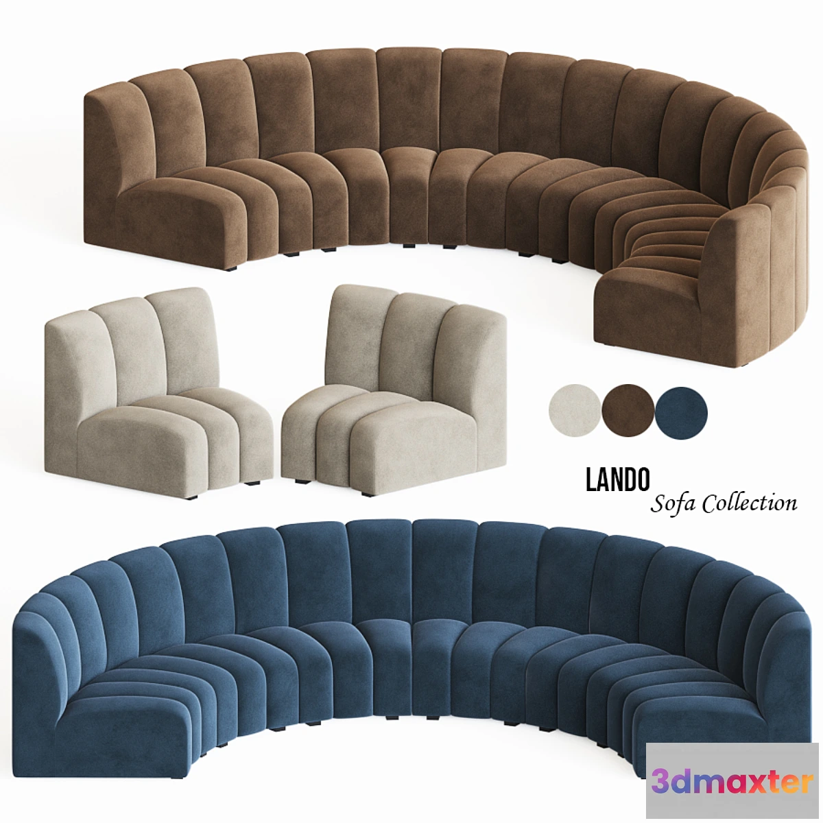 1448200 - Curved Modular Sofa Eichholtz Lando 3D Max
