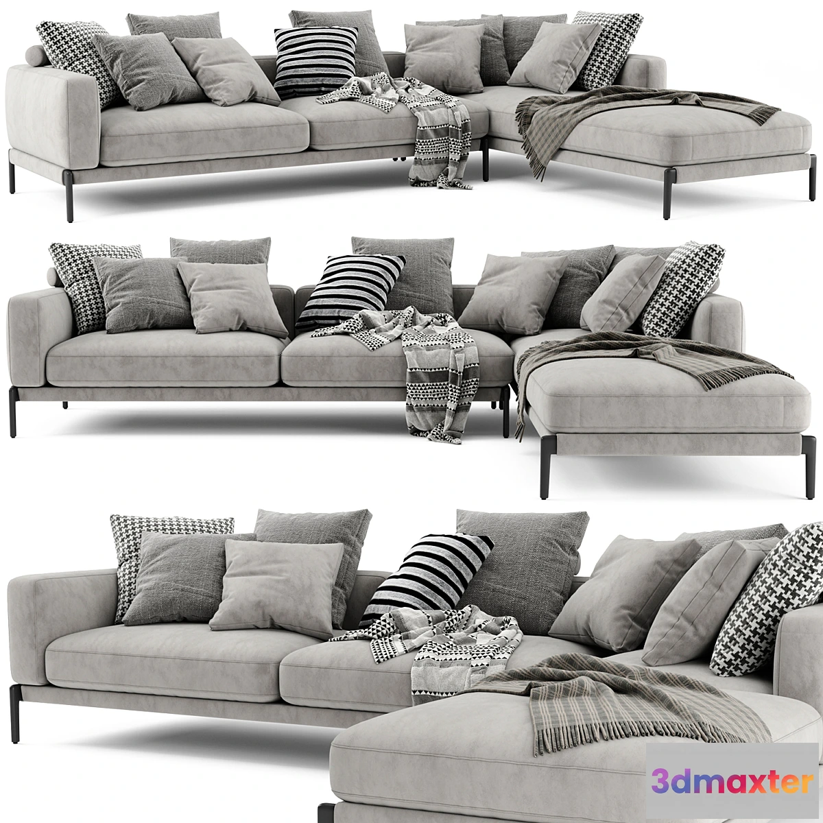 1448498 - Flexform Romeo Chaise Longue Sofa 3D Max