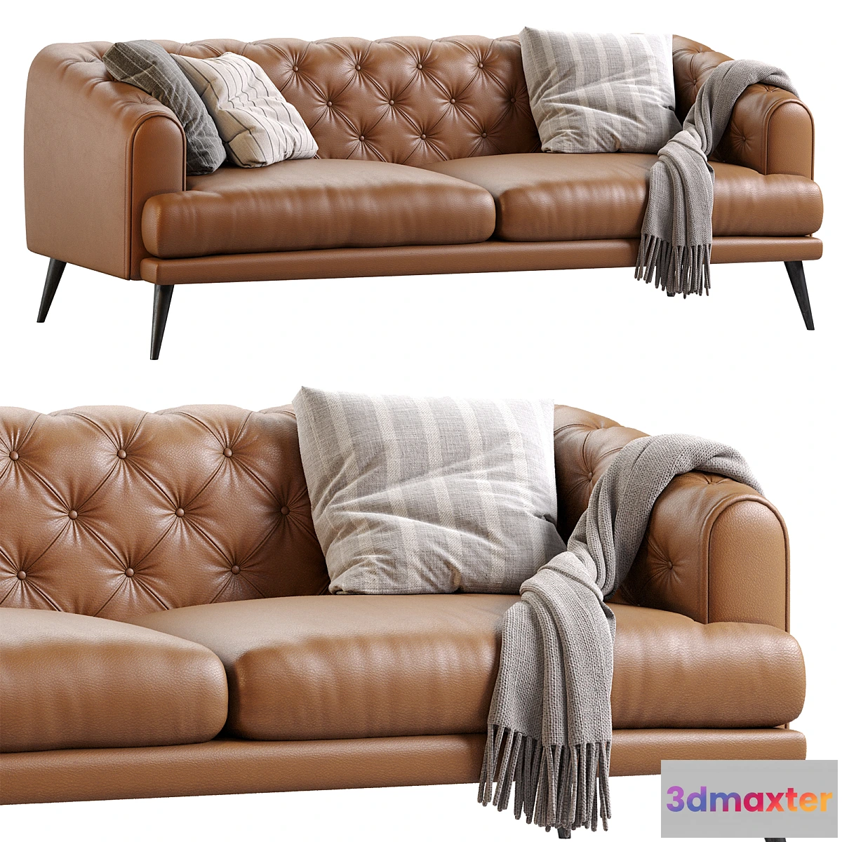 1451568 - Earl Gray Modern Chesterfield Sofa 3D Max