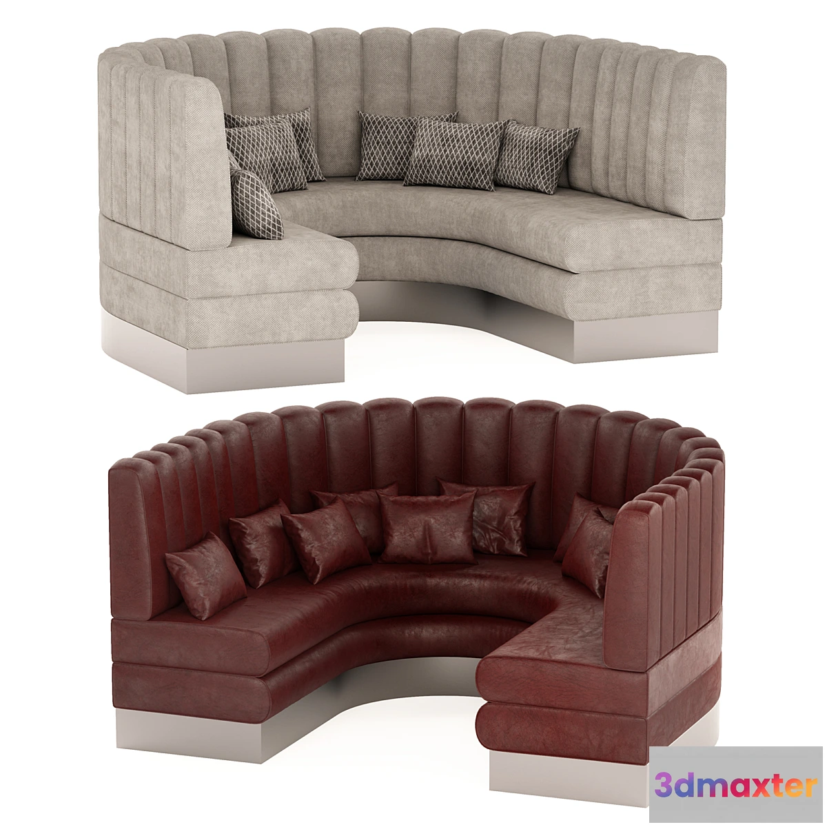 1452458 - Semi-circular Booth Seating 3D Max