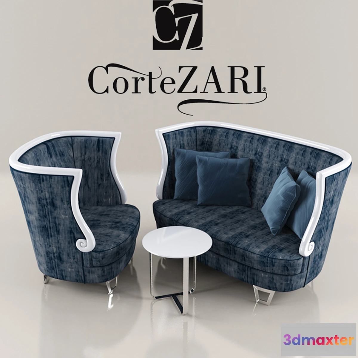 1453548 - Corte Zari GAUDI sofa armchair and table 3D Max