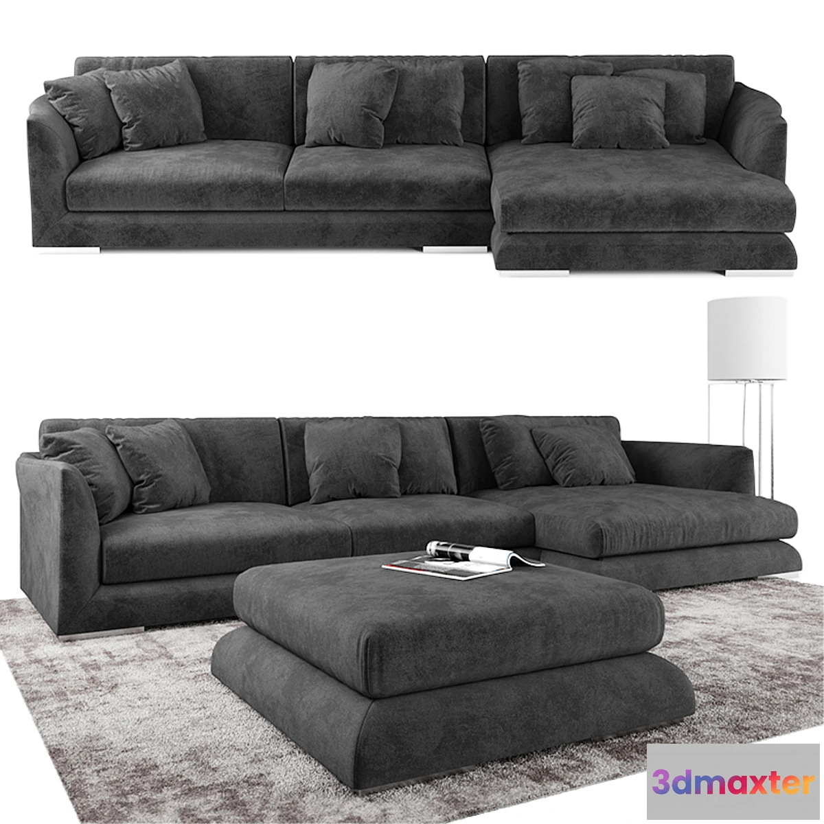 1454622 - CTS Salotti Open 360 + Pouff 3D Max