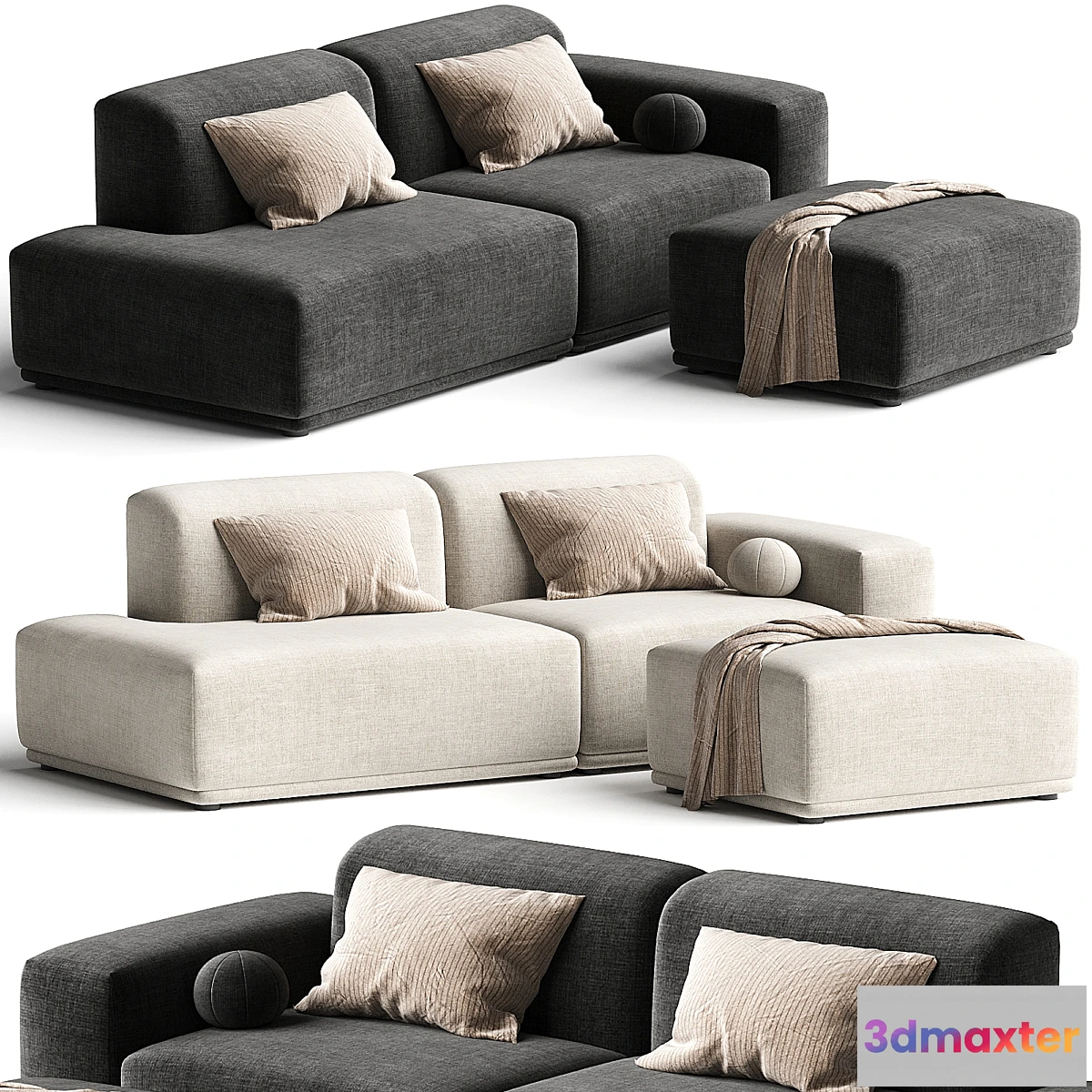 1454726 - Todd Side Chaise Sofa with Ottoman 3D Max