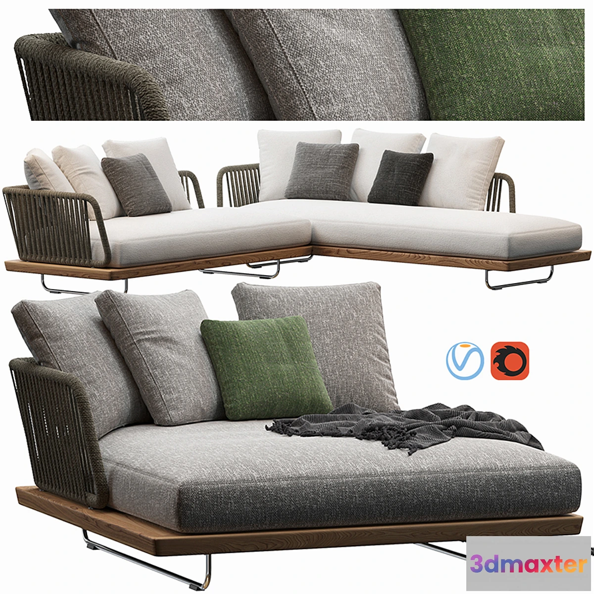 1455306 - Sunray sofa Minotti outdoor 3D Max
