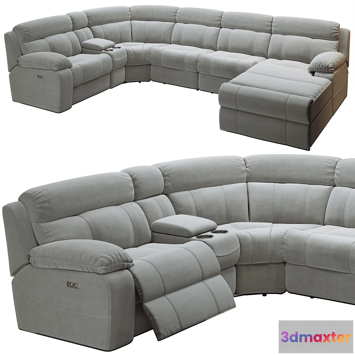 1456886 - NOVELL U-shape recliner sofa 3D Max