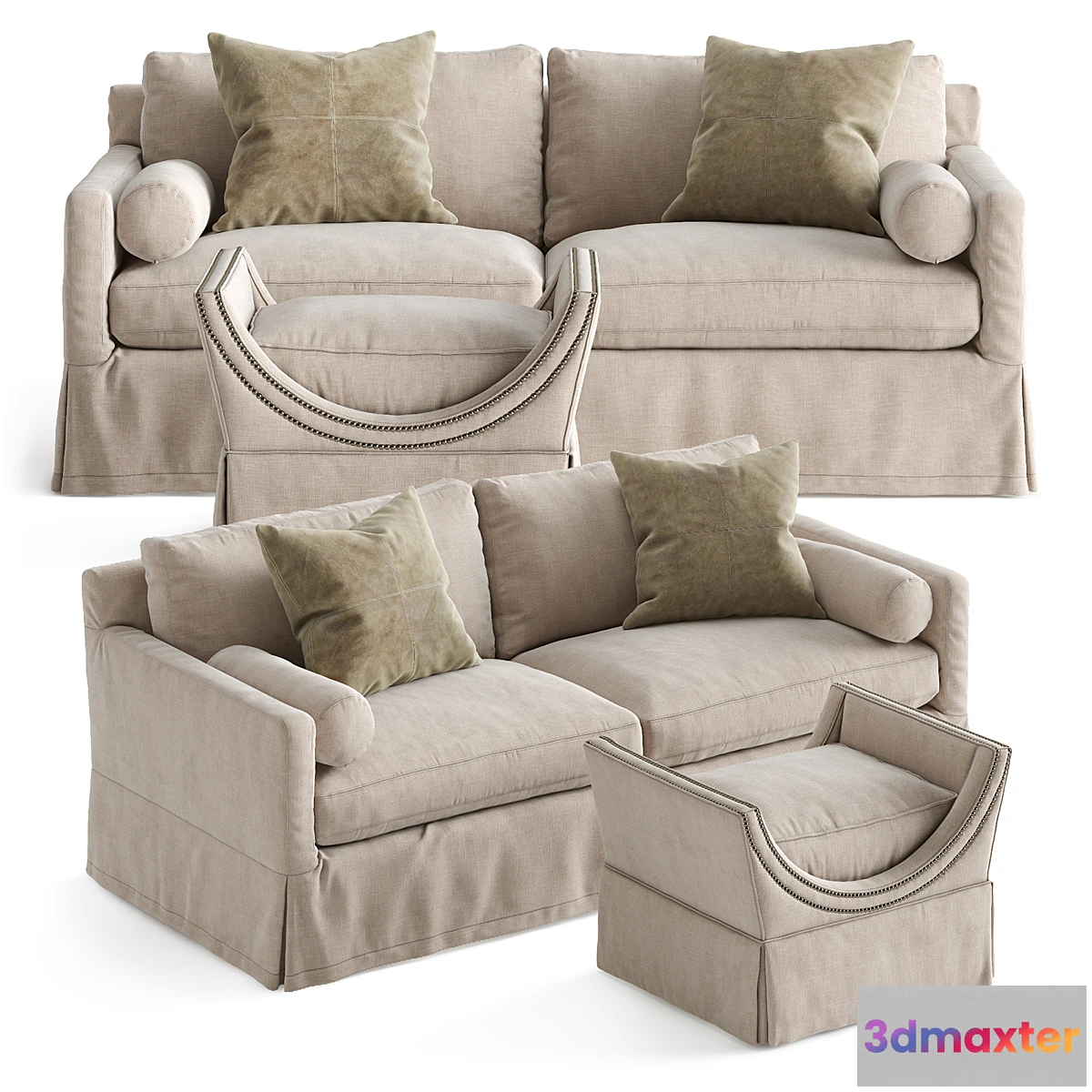 1457506 - Hayes Sofa & Gayle Ottoman 3D Max