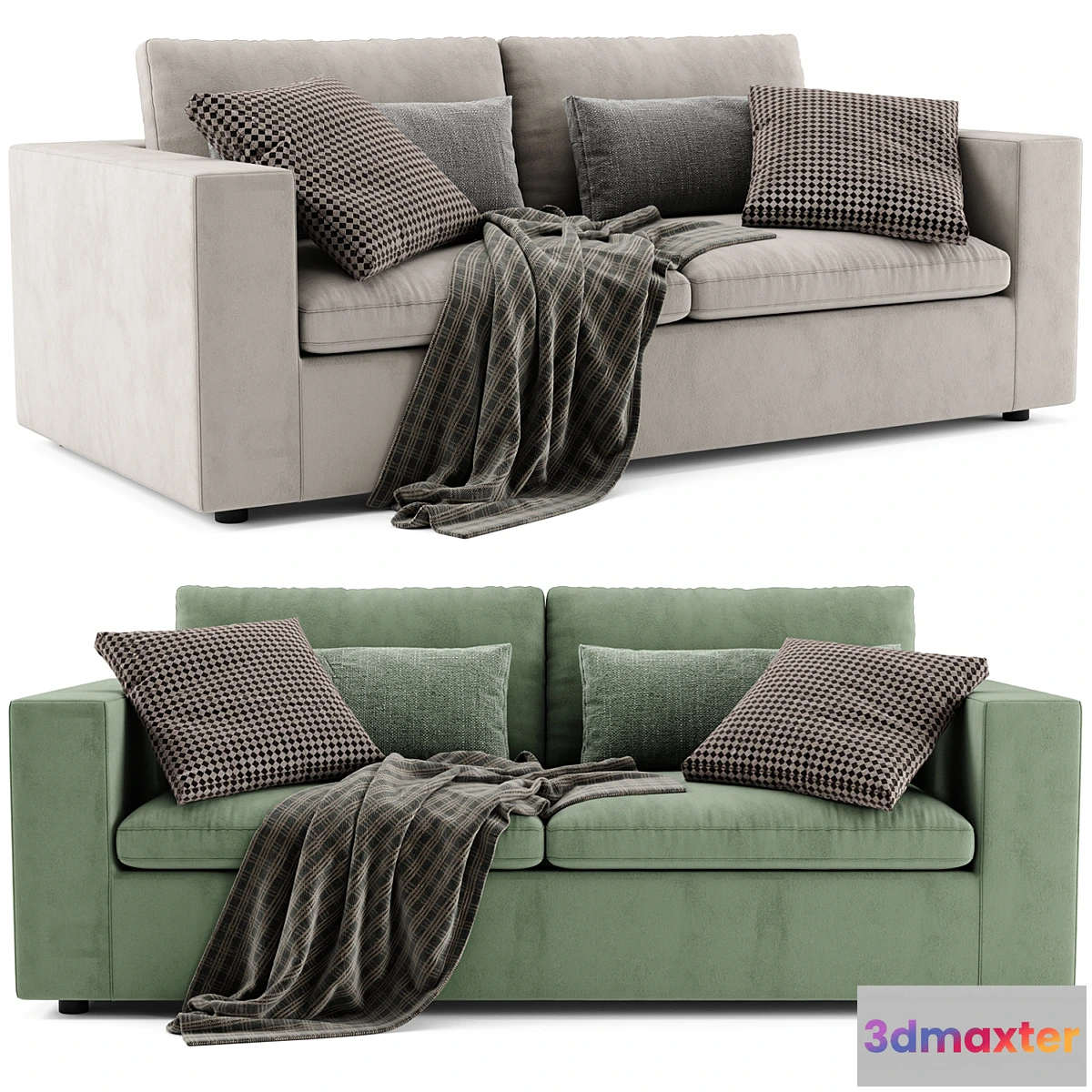 1458104 - West Elm Harmony Modular 2 Seats Sofa 3D Max