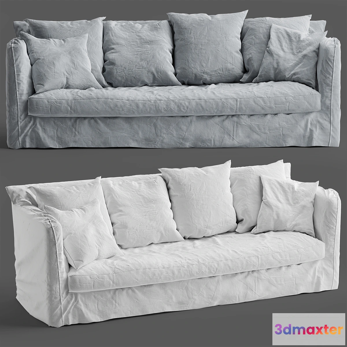 1458732 - Vittoria Slip Cover 3 Seat Sofa 3D Max