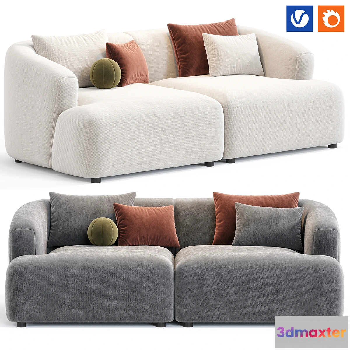 1459072 - Sofia 2 Plazas Sofa By Westwing 3D Max