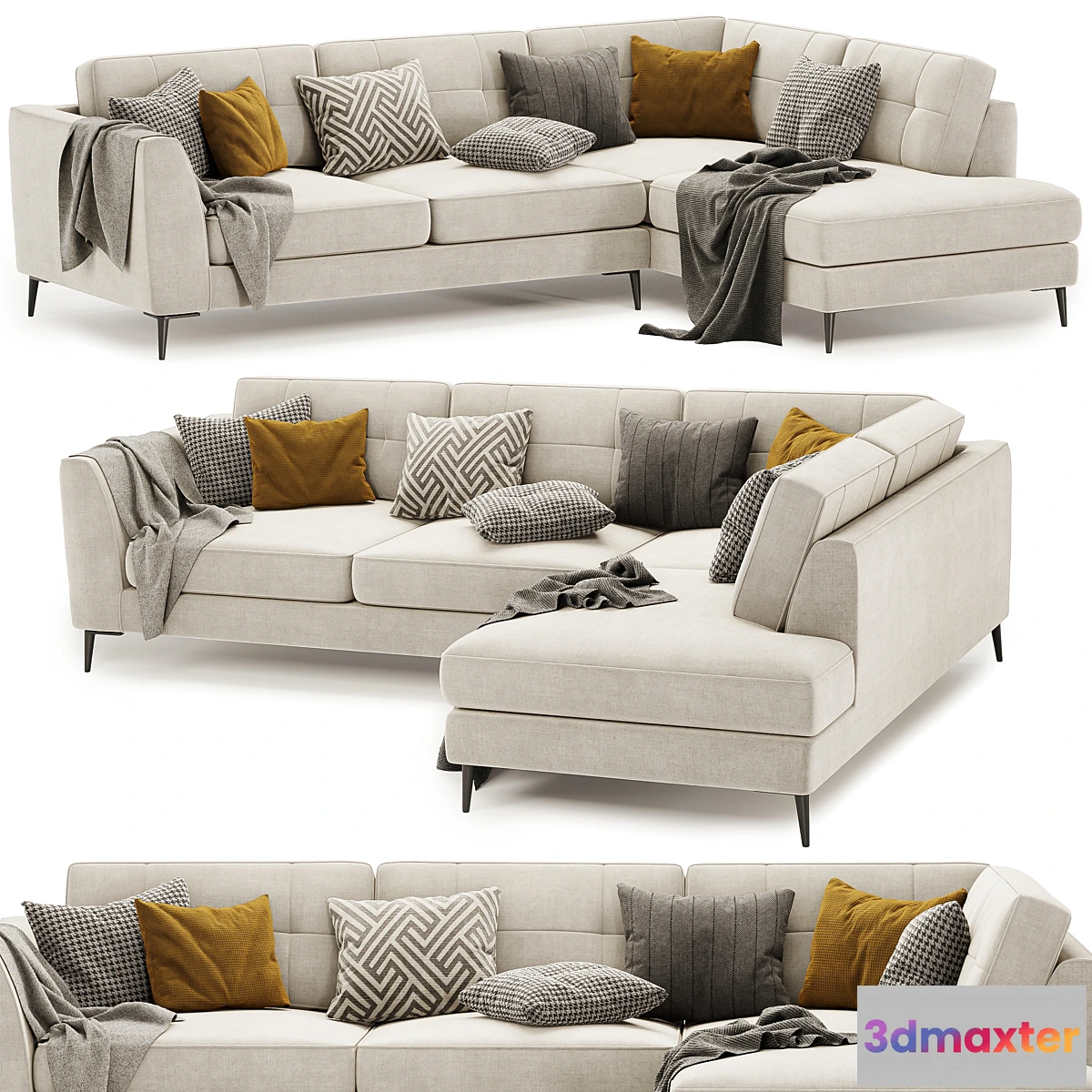 1460584 - London Large Standard Back Corner Sofa 3D Max