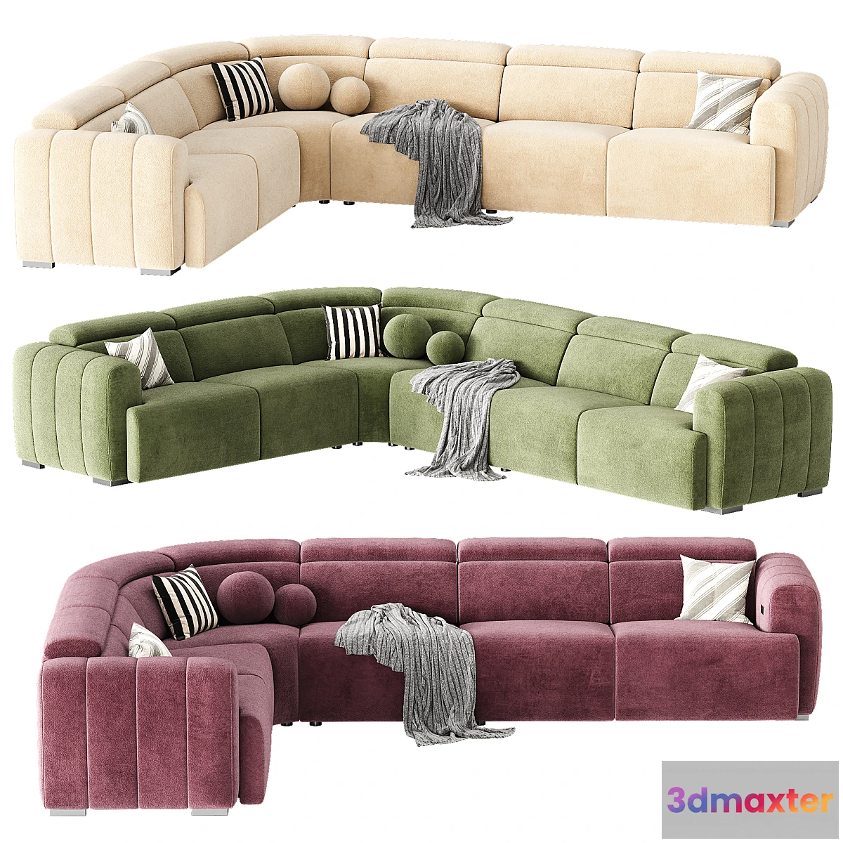 1461340 - Aldo Fabric Sectional Sofa 3D Max