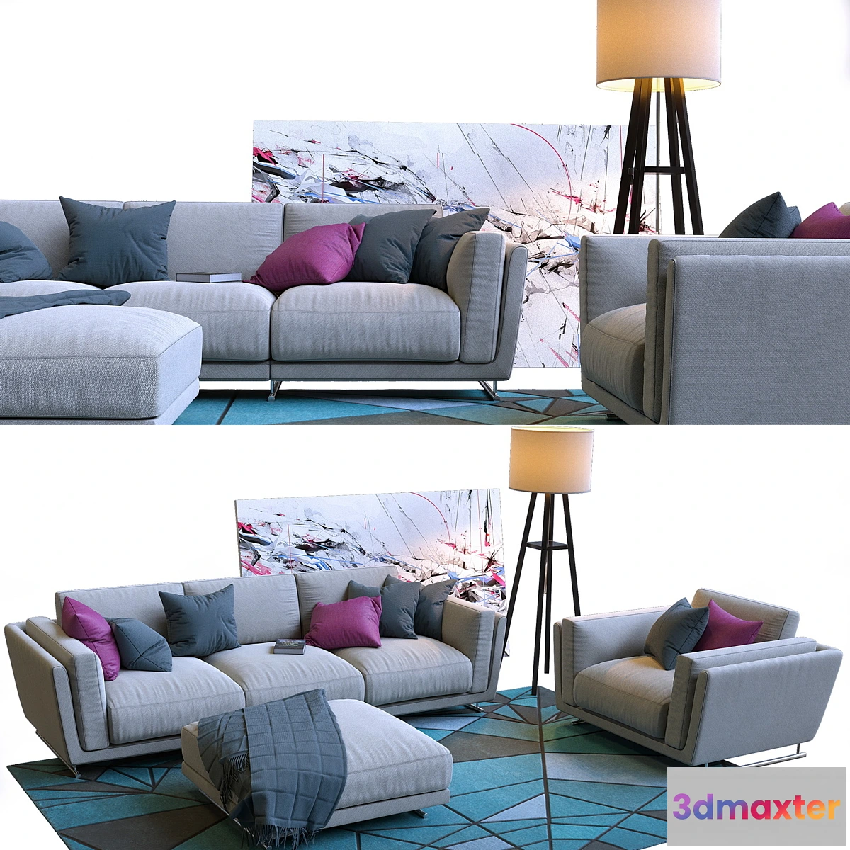 1463000 - Nicoline Cooper sofa with armchair 3D Max