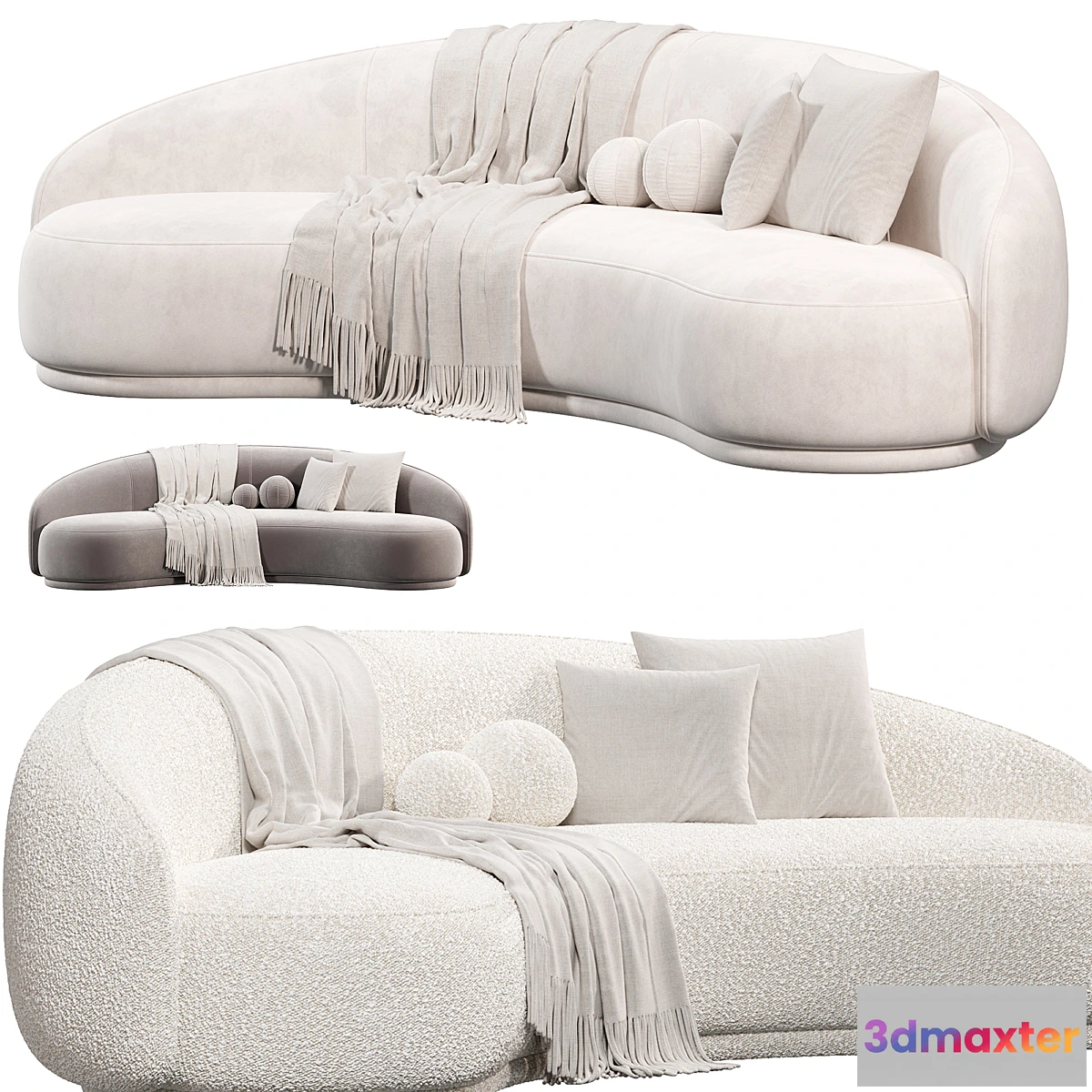 1463092 - Boucle Curved Sofa by sixthersidence 3D Max