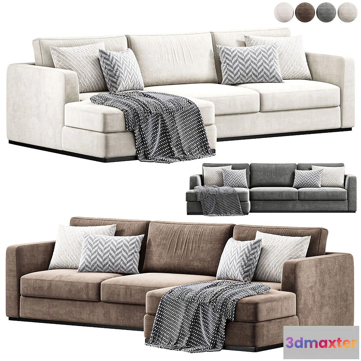 1463310 - Hamilton Chaise Sectional Sofa By Castlery 3D Max
