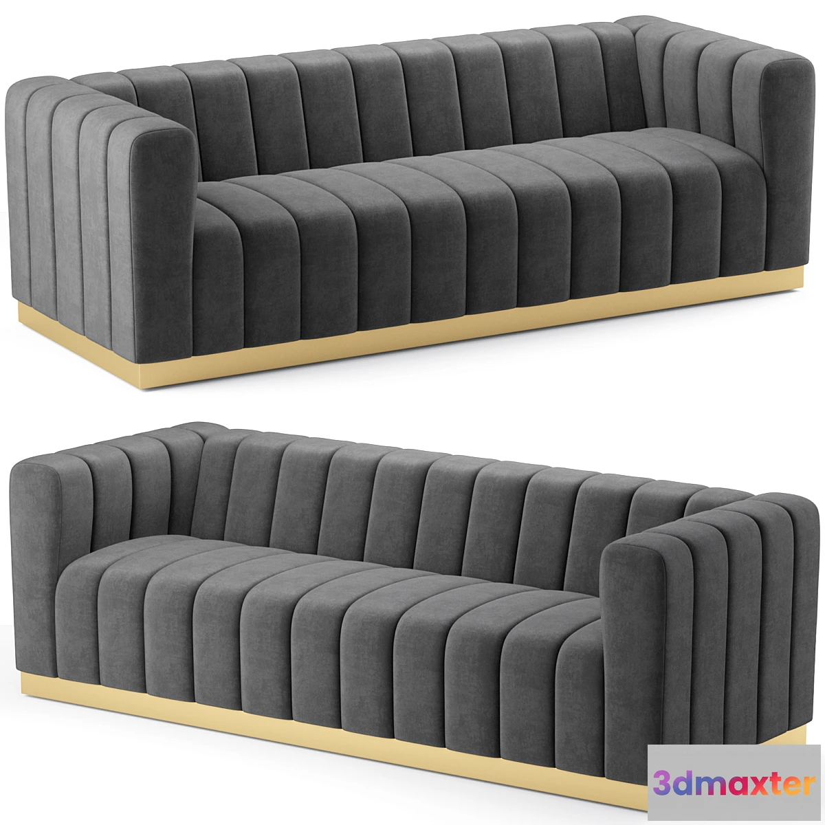 1464334 - Marlon Velvet Sofa Meridian Furniture 3D Max