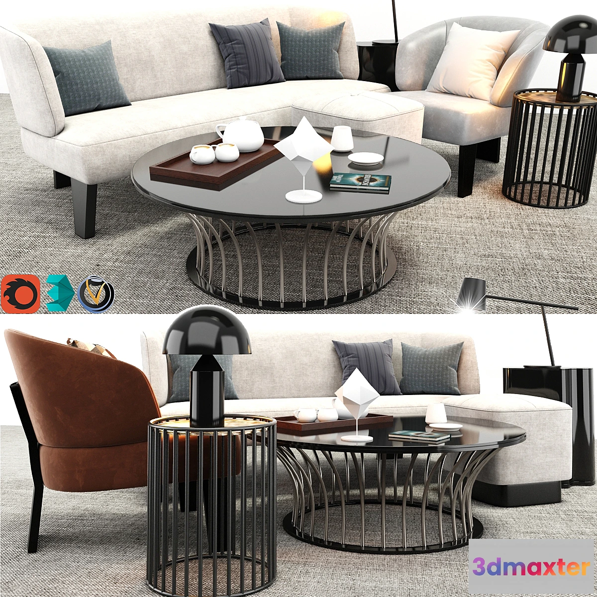 1465804 - Minotti Creed Sofa And Armchair Set 3D Max