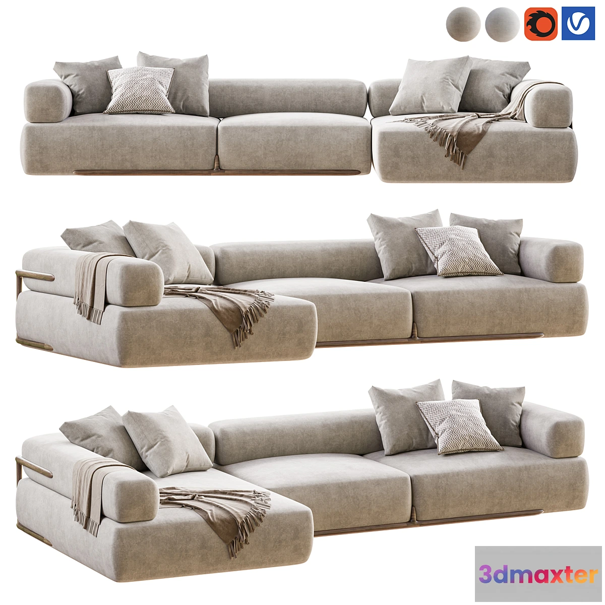 1468858 - Porada Klem Lshaped Sofa 3D Max