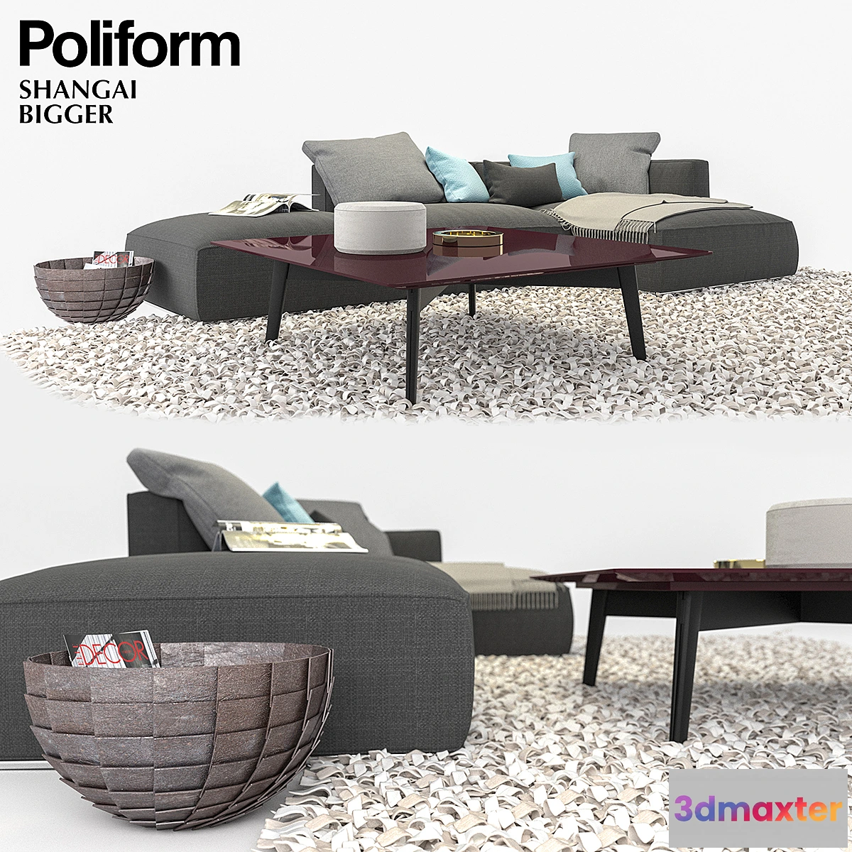 1470408 - Poliform Shangai sofa set 3D Max