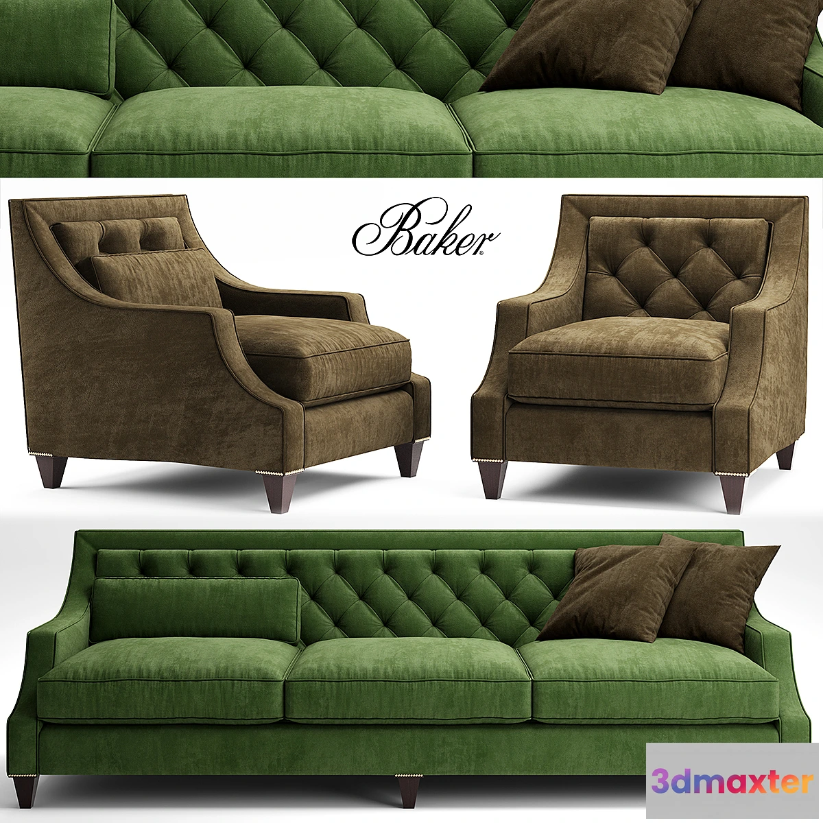 1471228 - Sofa and chair baker TUFTED 3D Max
