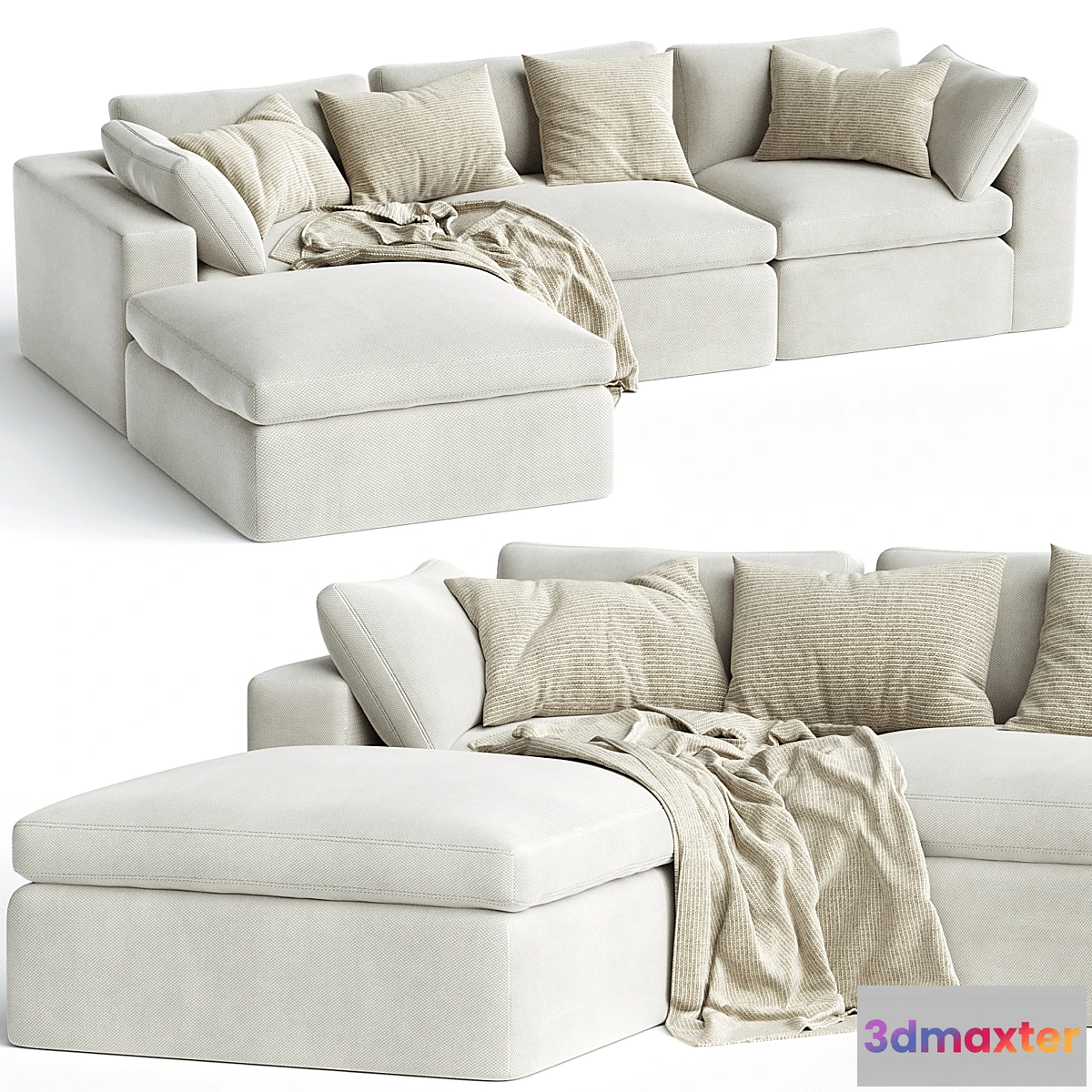 1473098 - Dream Navy Sectional Sofa Combination 01 3D Max