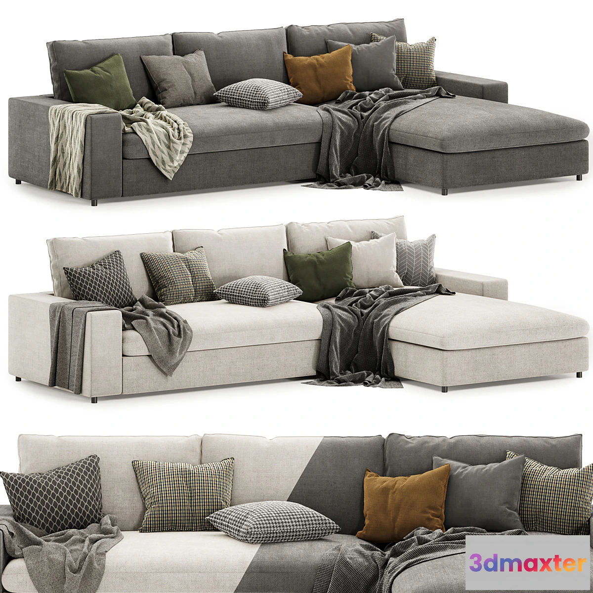 1473150 - L Shaped Sectional Sofa Right Hand 3D Max