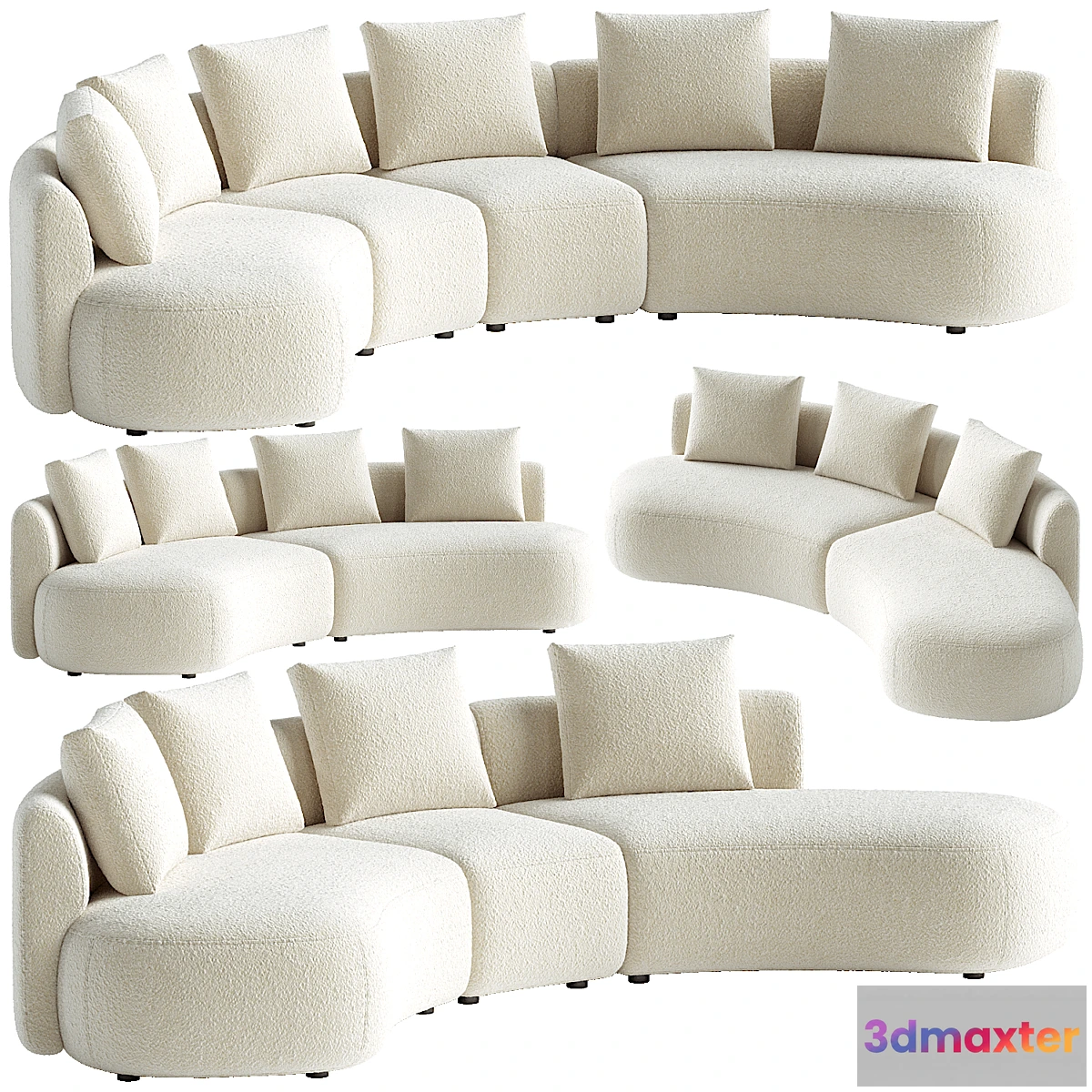 1474864 - Pebble Boucle Curved Modular Sofa 3D Max