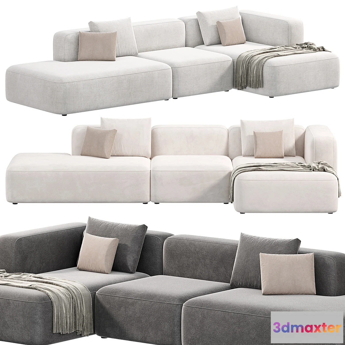 1478680 - BASECAMP CHAISELOUNGE left Modular Sofa by makenordic 2 3D Max