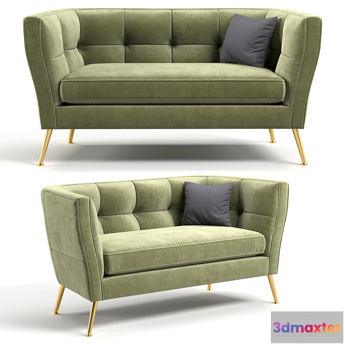 1478970 - Sofa Rimini Green 2-Seater 160cm 3D Max