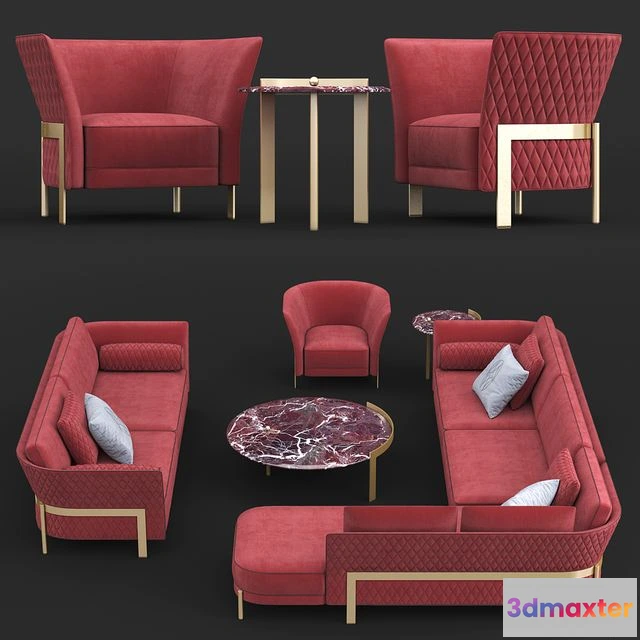 1539355 - Opera Contemporary Cosmo sofa and armchair 3D Max