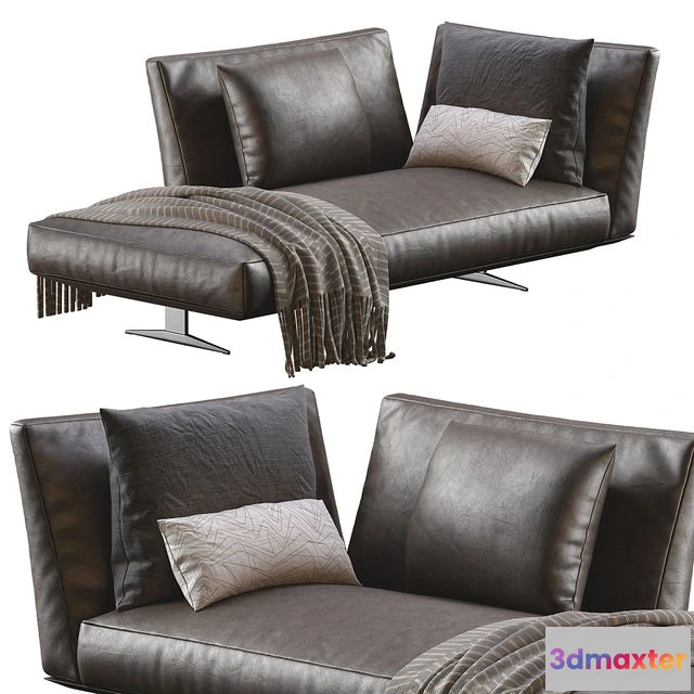 1539823 - Chaise Lounge Evergreen Leather By Flexform 3D Max