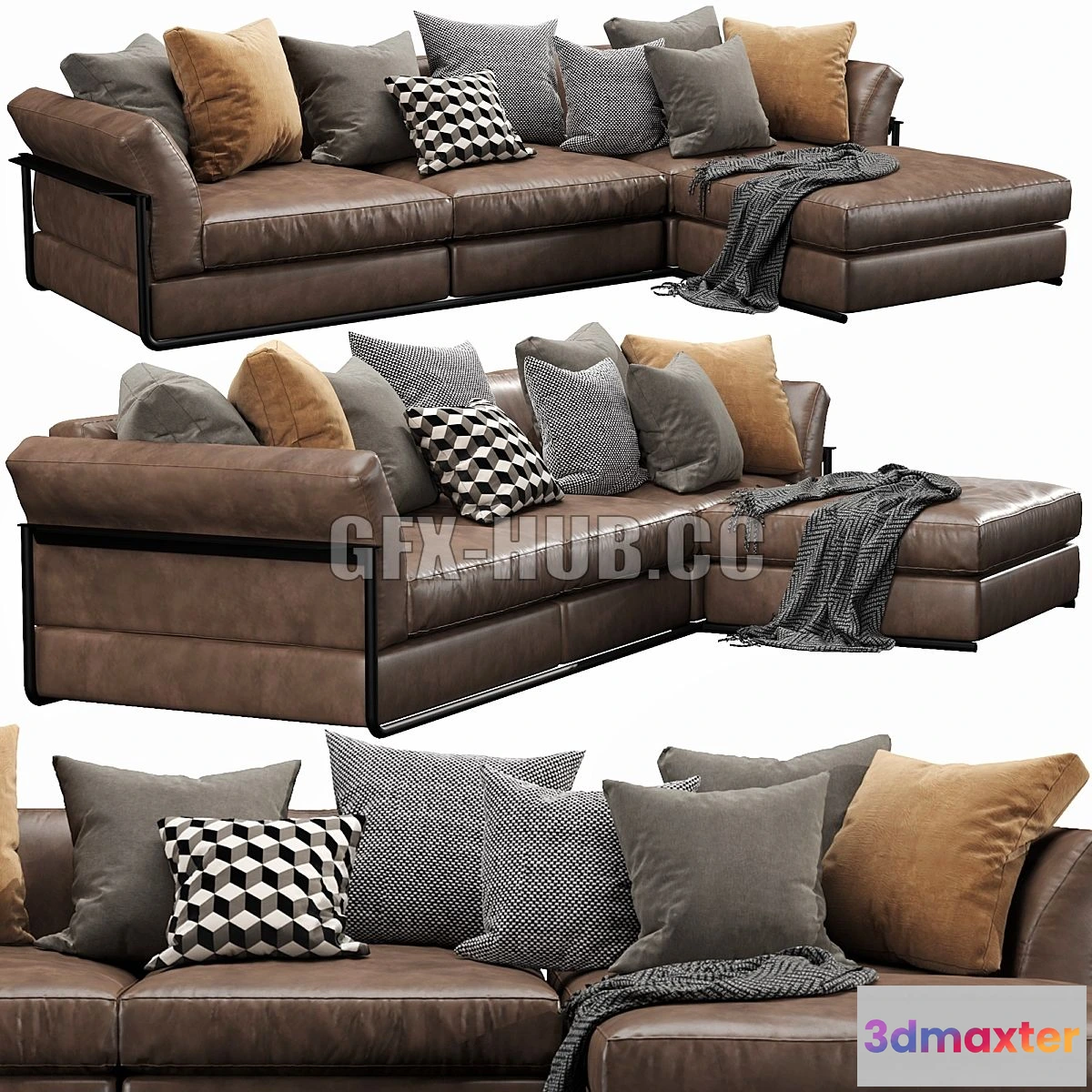 1541421 - Flexform Zeno Chaise Lounge 3D Max