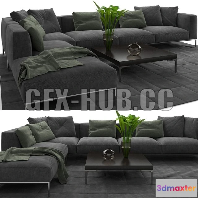 1541439 - FRANK SOFA by B & B Italia 3D Max