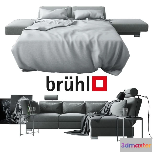 1543369 - Sofa bed Bruehl Nook with decor 3D Max