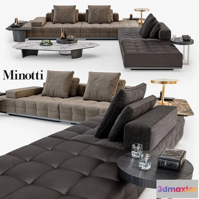 1544123 - Minotti Lawrence Clan seating system set_01 3D Max