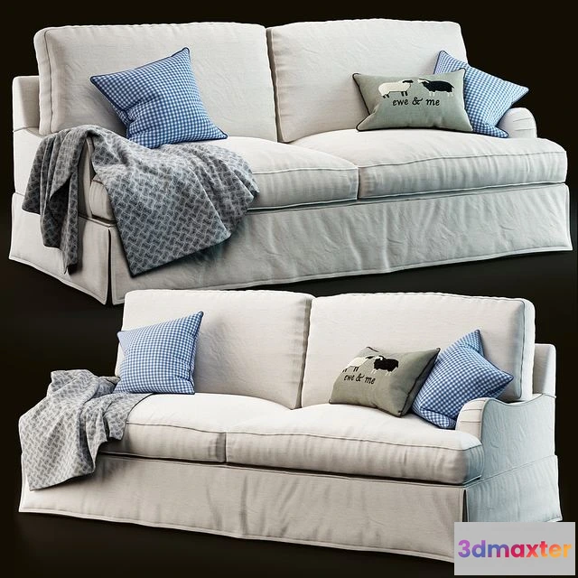 1544299 - PB Russian Arm Slipcovered Sofa 3D Max